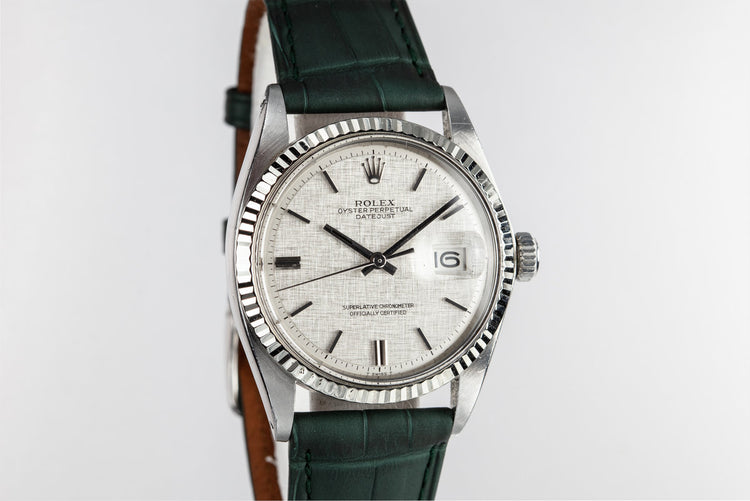 1971 Rolex DateJust 1601 with No Lume Linen Dial