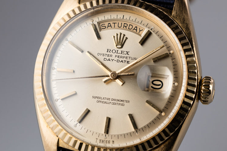 1969 Rolex 18K YG Day-Date 1803 Champagne Dial with Double Punch Papers and Box