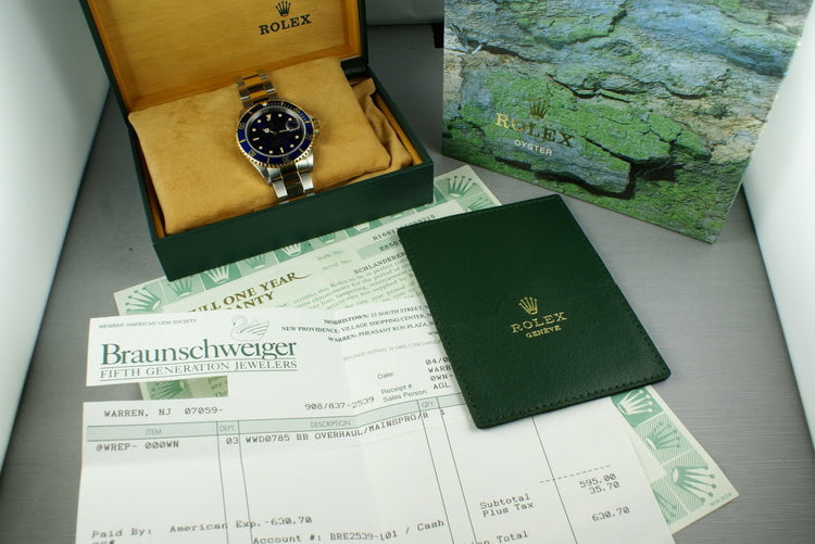 Rolex Submariner 18K/SS Blue Dial 16613 Box and Papers