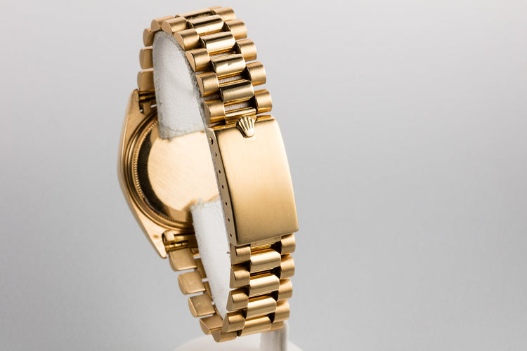 1968 Rolex 18K YG Day-Date 1803 Matte White Dial