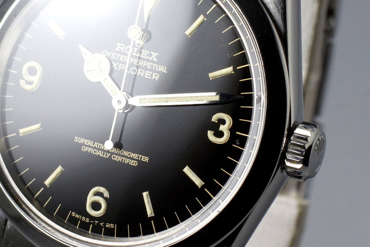 1965 Rolex Explorer 1 1016 Glossy Gilt Dial with Box and Double Punched Papers