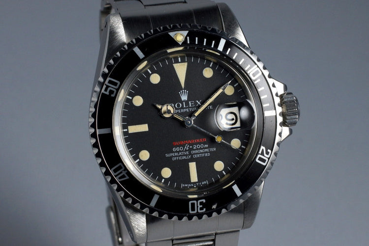 1970 Rolex Red Submariner Ref: 1680 Mark IV Dial