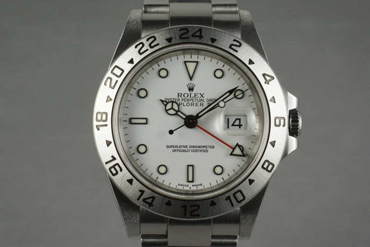 2002 Rolex Explorer II 16570 White Dial with Box and Papers