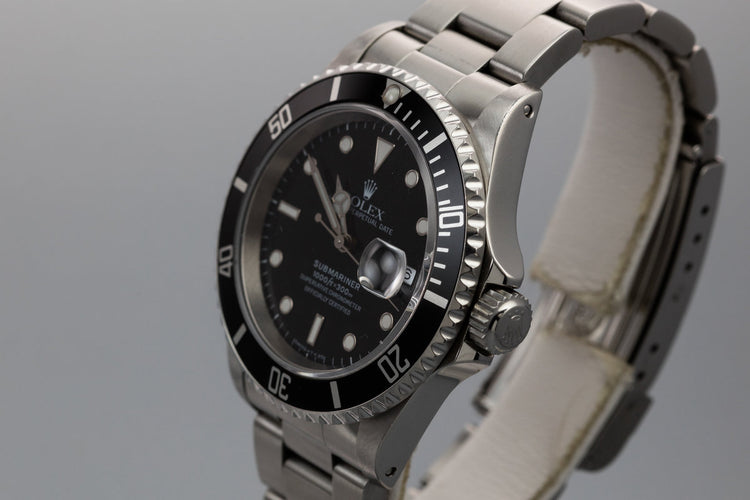 1995 Rolex Submariner 16610 with Box and Service Papers