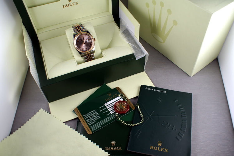 2011 Rolex Rose Gold & Stainless Steel Datejust 116231 with papers