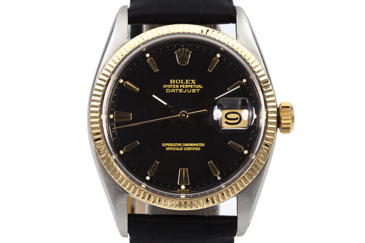 1961 Rolex Two Tone DateJust 1601 Glossy Gilt Black Dial