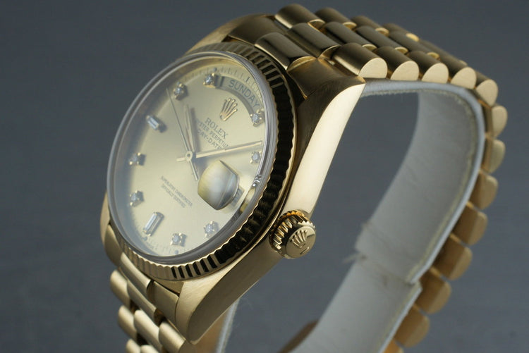 1985 Rolex President 18038 with Diamond Dial