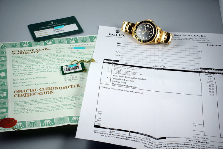 1994 Rolex YG GMT II 16718 with Box and Papers
