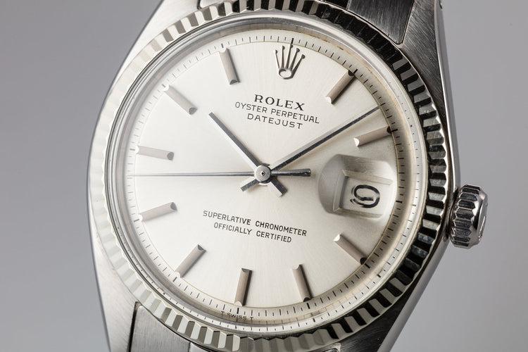 1973 Rolex DateJust 1601 No Lume Silver Dial with Box and Papers