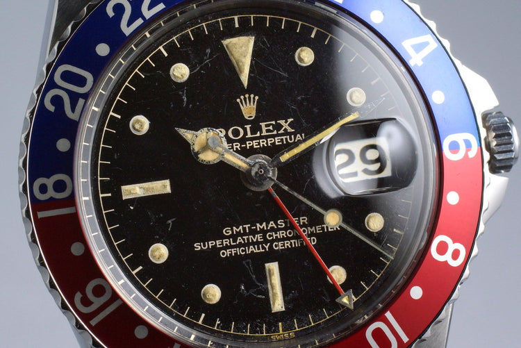 1960 Rolex GMT 1675 PCG Gilt Chapter Ring
