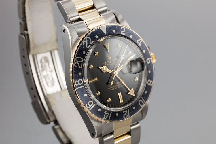 1981 Rolex Two-Tone GMT-Master 16753 Black Nipple Dial with Box and Papers