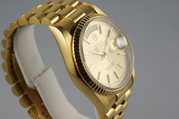 1991 Rolex YG Day-Date 18238 Champagne Dial with Box and Papers