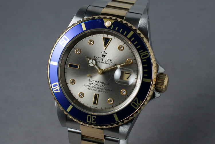 1999 Rolex 18K/SS Submariner 16613 Serti Dial