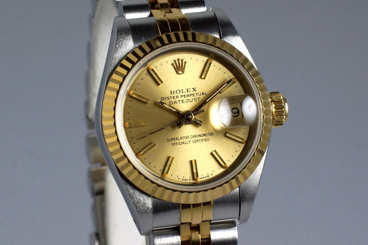 1989 Rolex Ladies Two Tone DateJust 69173 Champagne Dial with Box and Papers