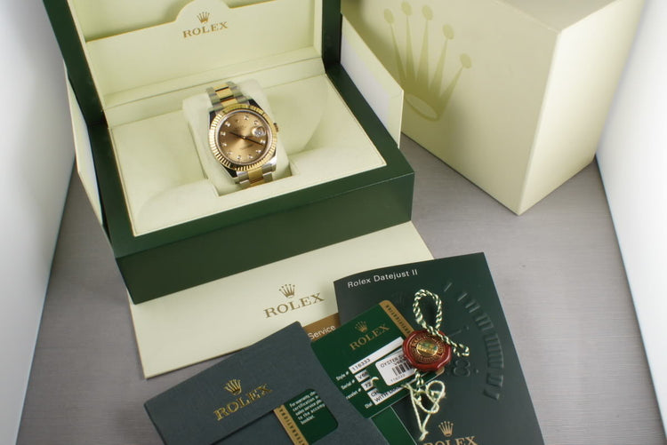 Rolex Datejust II 116333 with Champagne Diamond Dial