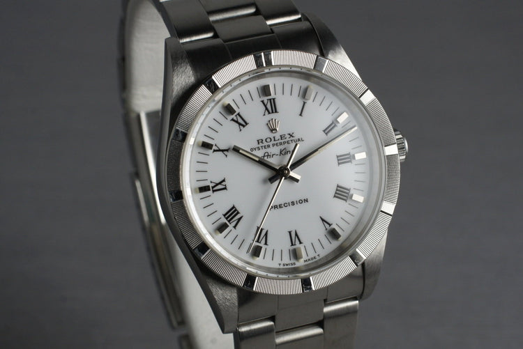 1995 Rolex Air King 14010 White Roman Dial with Box and Papers