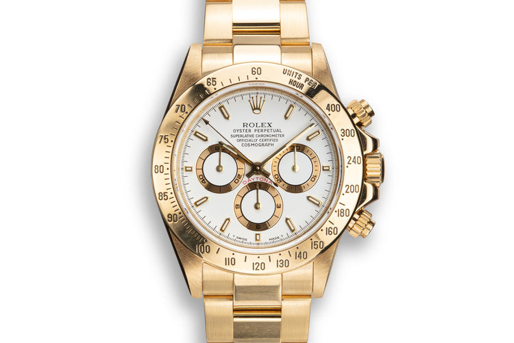 1995 Rolex 18K YG Daytona 16528 White Dial with Box