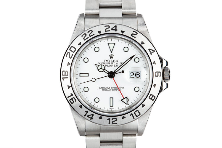 1999 Rolex Explorer II 16570 White "SWISS" Only Dial