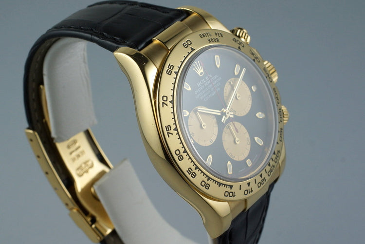 2001 Rolex 18K YG Daytona 116518 with Box & Receipt
