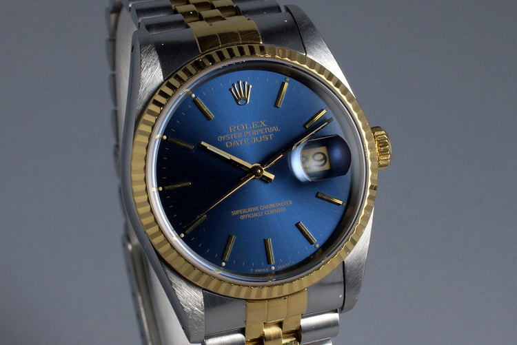1989 Rolex Two Tone DateJust 16233 Blue Dial