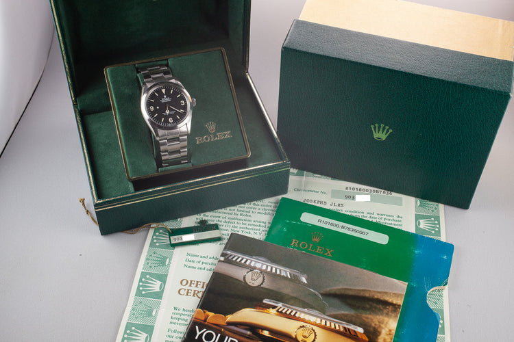 1987 Rolex Explorer 1016 Matte Dial with Box and Papers