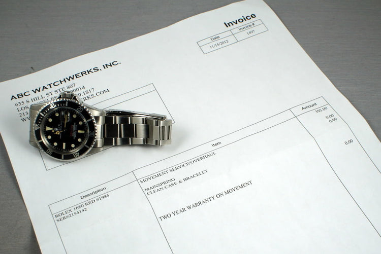 1969 Rolex Red Submariner 1680 Meters First Mark 1 Long F Dial