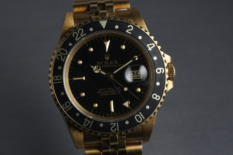1985 Rolex 18K GMT 16758 with Unpolished Case