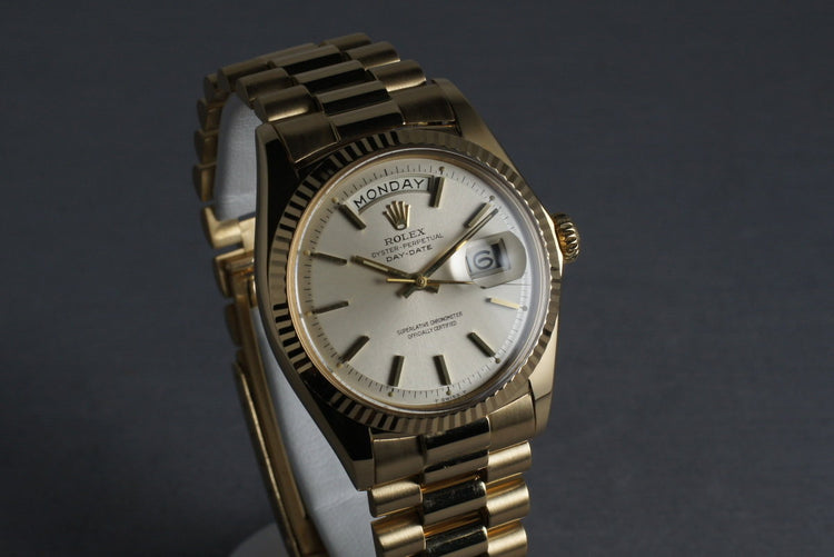 Rolex Vintage 18K YG Day Date 1803 Silver Dial and President Bracelet