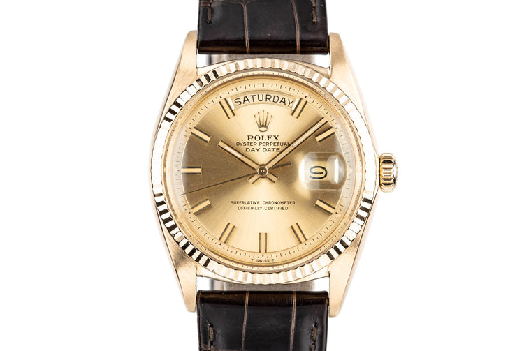 1970 Rolex 18K YG Day-Date 1803 "Wide Boy"