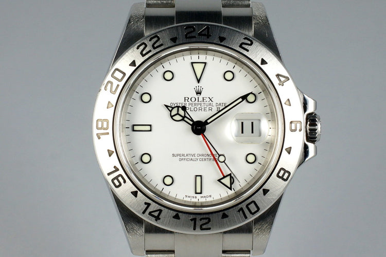 2005 Rolex Explorer II 16570 White Dial