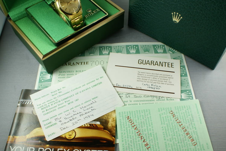 Rolex Date 1550 Gold cap ... box and papers
