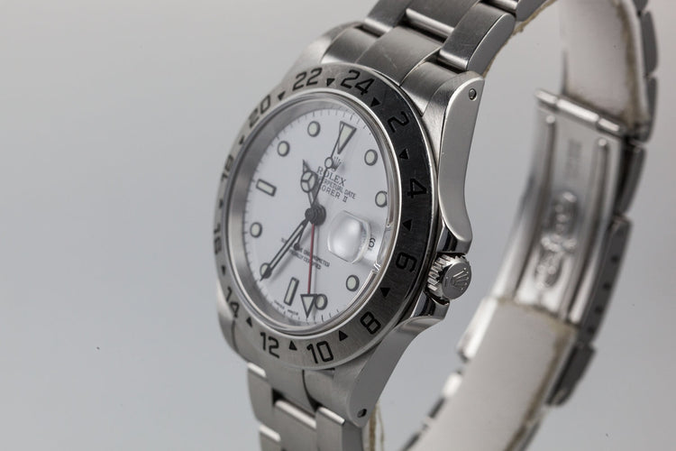 2001 Rolex Explorer II 16570 White Dial
