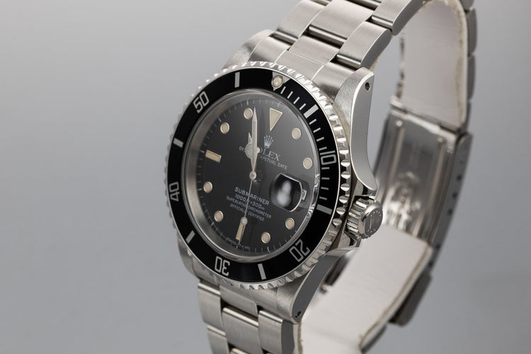 1989 Rolex Submariner 16610 with Box and Papers
