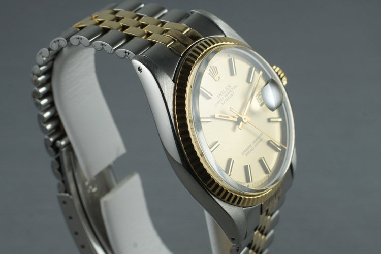 1972 Rolex Two Tone DateJust 1601 Champagne Sigma Dial