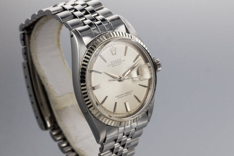 1963 Rolex DateJust 1601 SWISS Only No Lume SIlver Dial