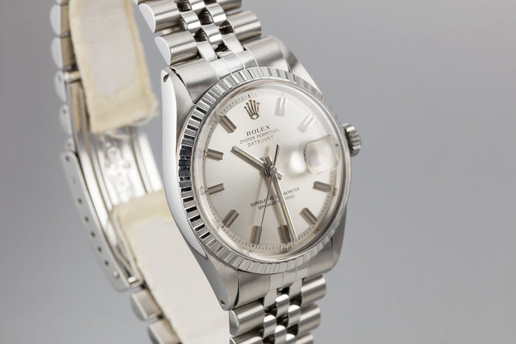 1971 Rolex DateJust 1603 Silver Wide Boy Dial with Double Papers, and Rolex Service Papers