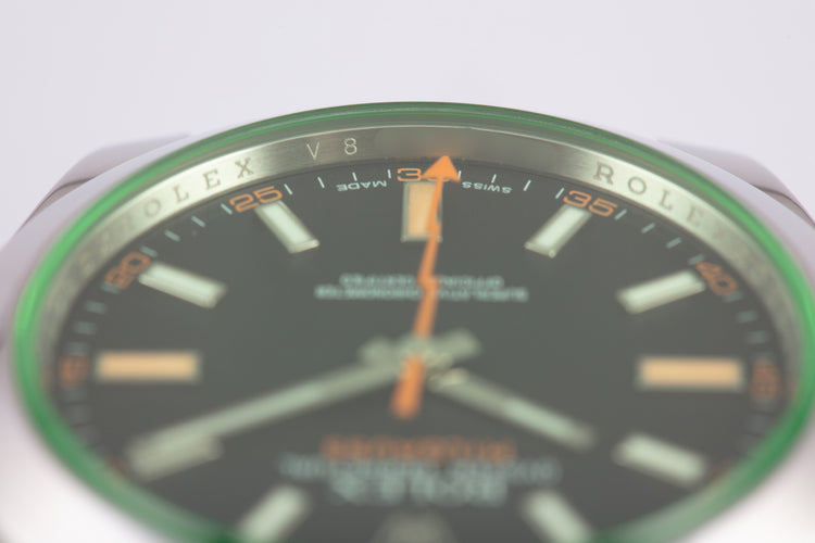 2011 Rolex Milgauss Green 116400GV with Card