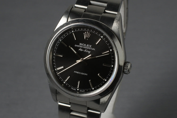 1997 Rolex Air King 14000 Black Dial with Box and Papers