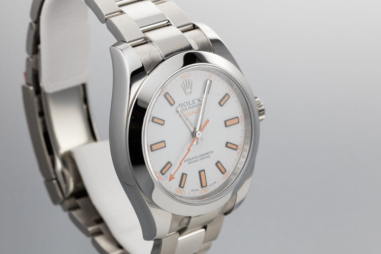 2009 Rolex Milgauss 116400 White Dial with Box and Papers