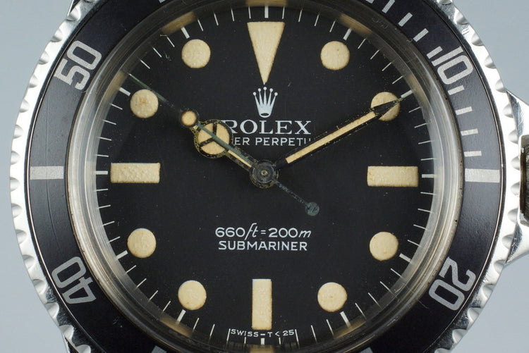 1977 Rolex Submariner 5513 Mark I Maxi Dial with Box and Papers