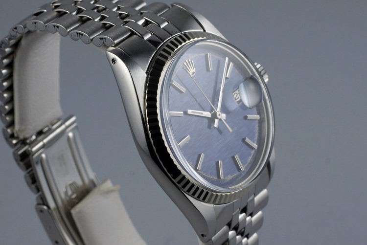 1971 Rolex DateJust 1601 Non-Luminous Blue Dial