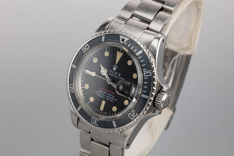 1969 Rolex Red Submariner 1680 MK IV Dial with Box and Double Punch Papers