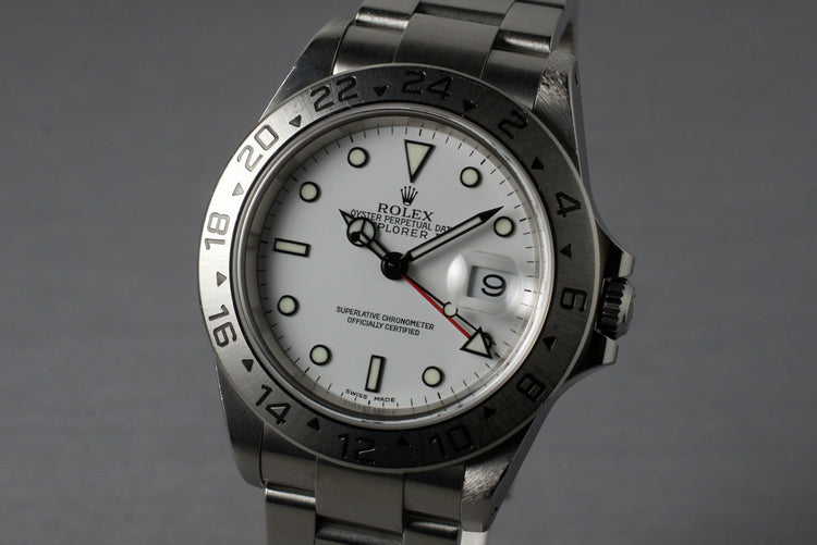 2000 Rolex Explorer II 16570 with White Dial
