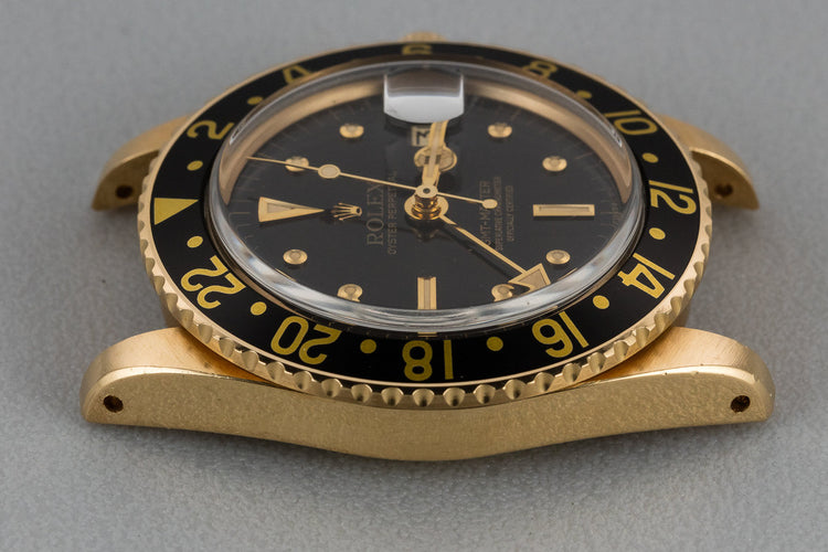 1979 Rolex 18K YG GMT-Master 1675 Black Nipple Dial with Box and Papers
