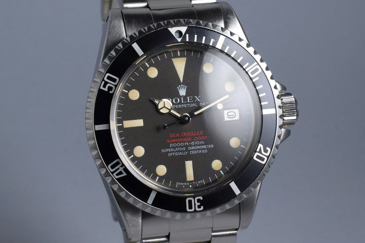 1967 Rolex Double Red Sea Dweller 1665 Thin Case with Mark II BROWN Dial