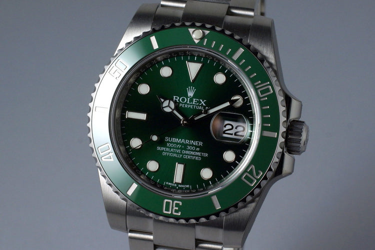 2016 Rolex Green Submariner 116610LV with Box and Papers MINT
