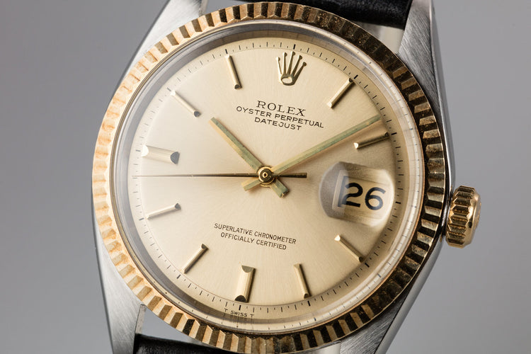1969 Rolex Two-Tone DateJust 1601 with No Lume Champagne Dial