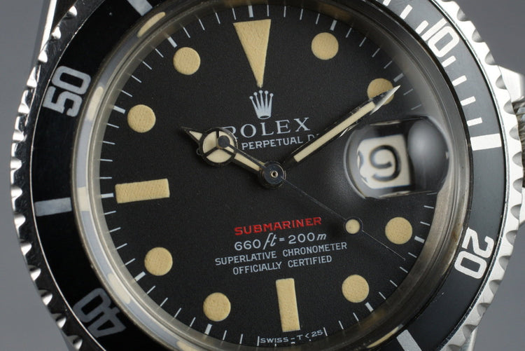 1970 Rolex Red Submariner 1680 Mark 4 Dial