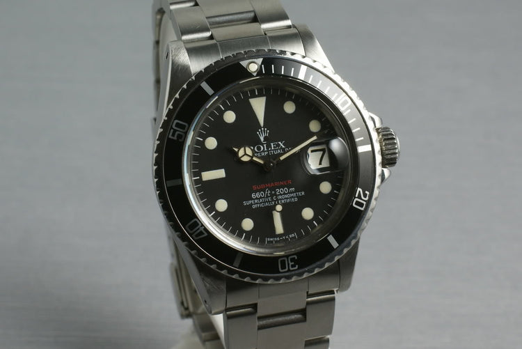 Rolex Red Submariner 1680 Box and Papers