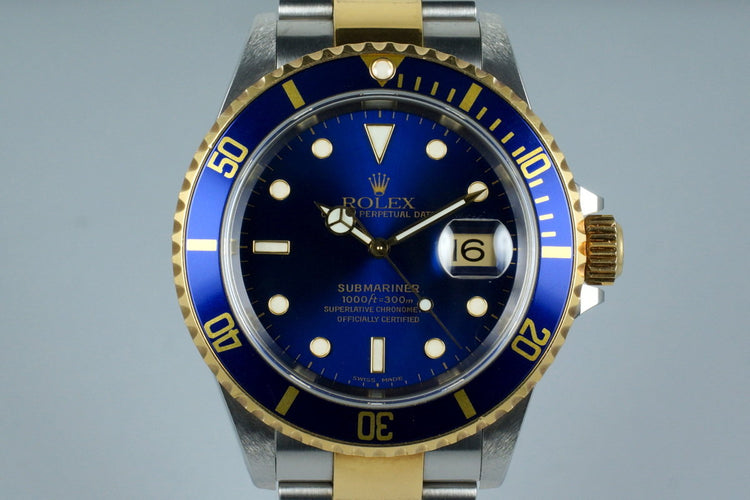 2000 Rolex Two Tone Blue Submariner 16613
